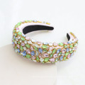 Superstarer Plastic Rhinestone Headband with Fabric Hair Ornaments